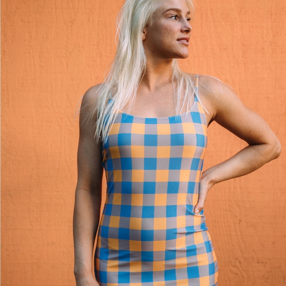 Moonlit Mini Dress Blue/Checkered size Medium
